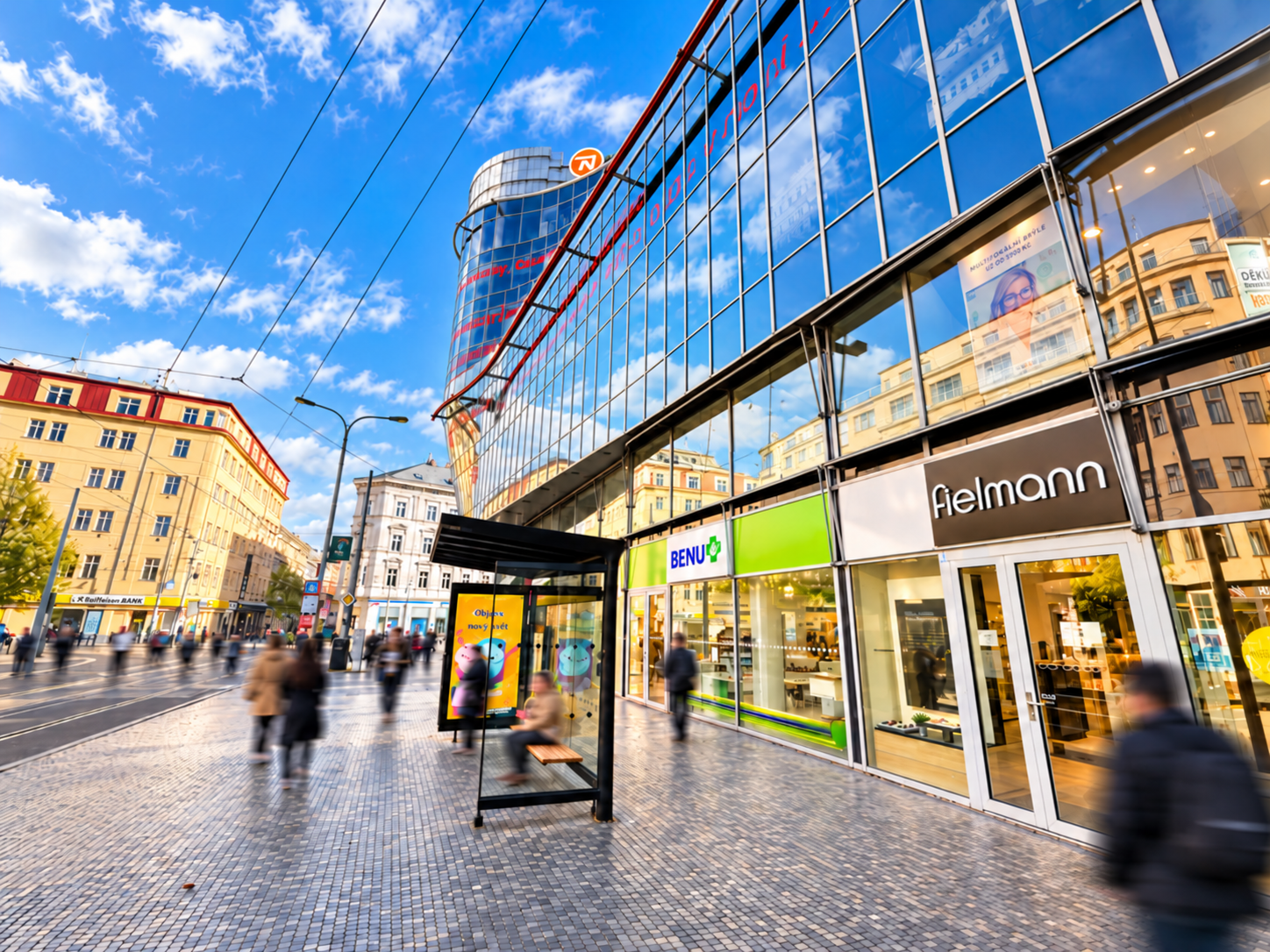 Palác Anděl building with BENU Pharmacy on the ground floor, Prague 5.