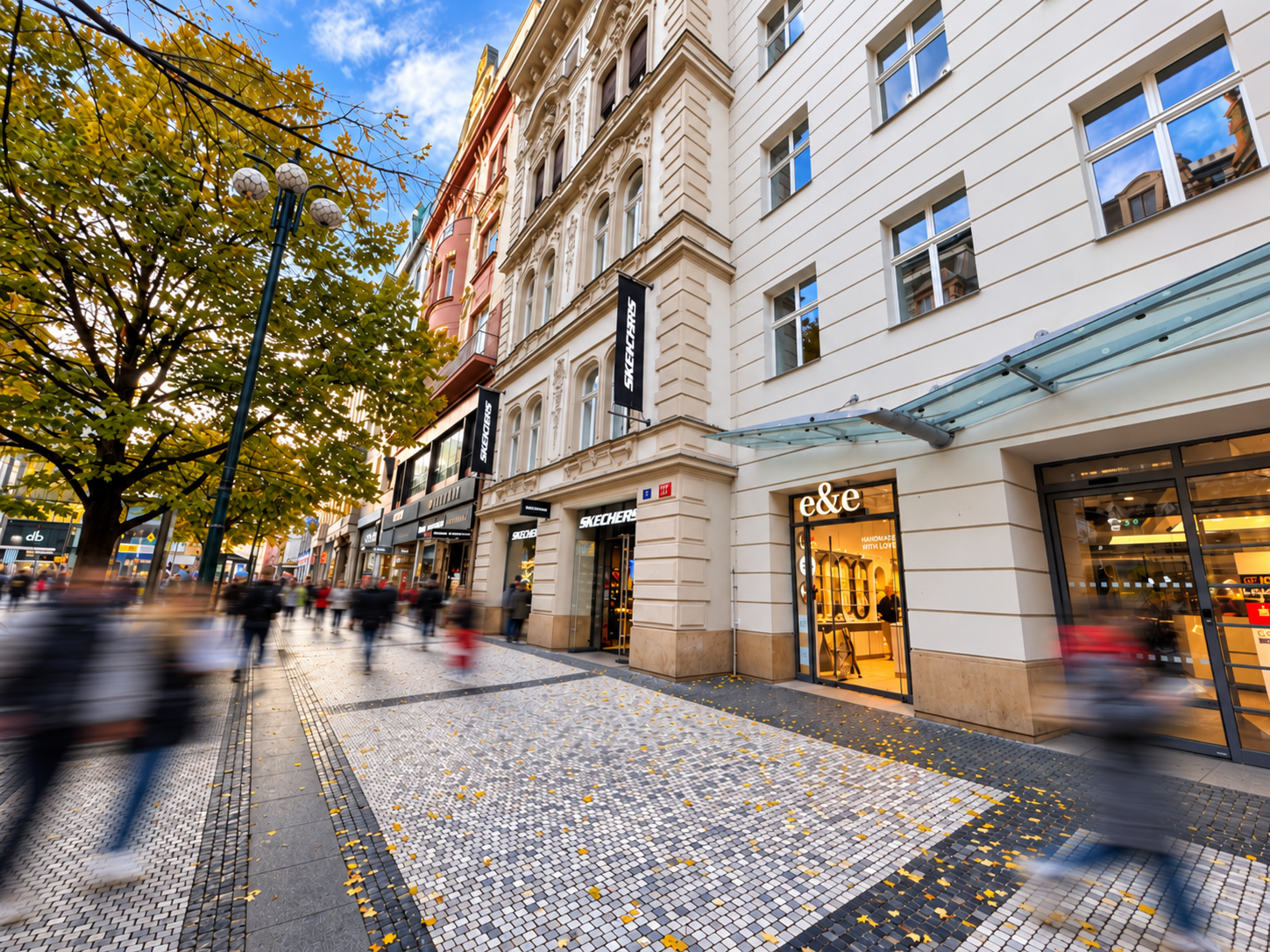 Palác Schiller building with the e&e jewellery store on Na Příkopě, Prague 1.
