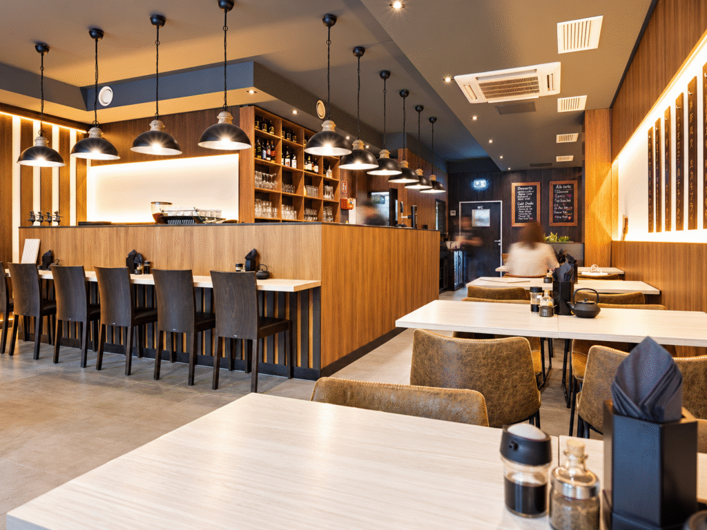 Interior of Tonkatsu Gonta restaurant, Jungmannova 34, Prague 1.